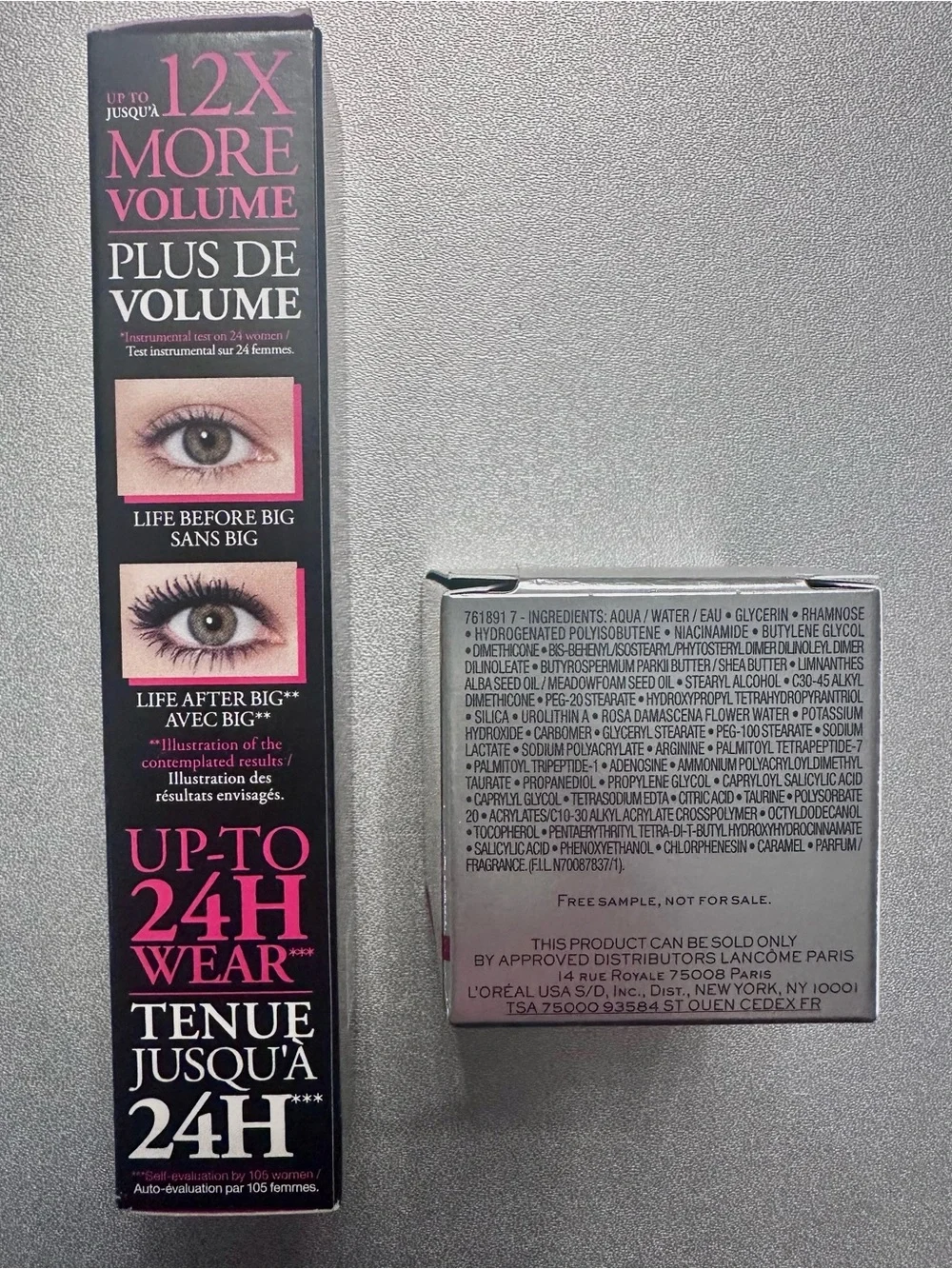 NEW Lancôme Monsieur Big Mascara Black-full size& Lancôme Absolue cream 5ml